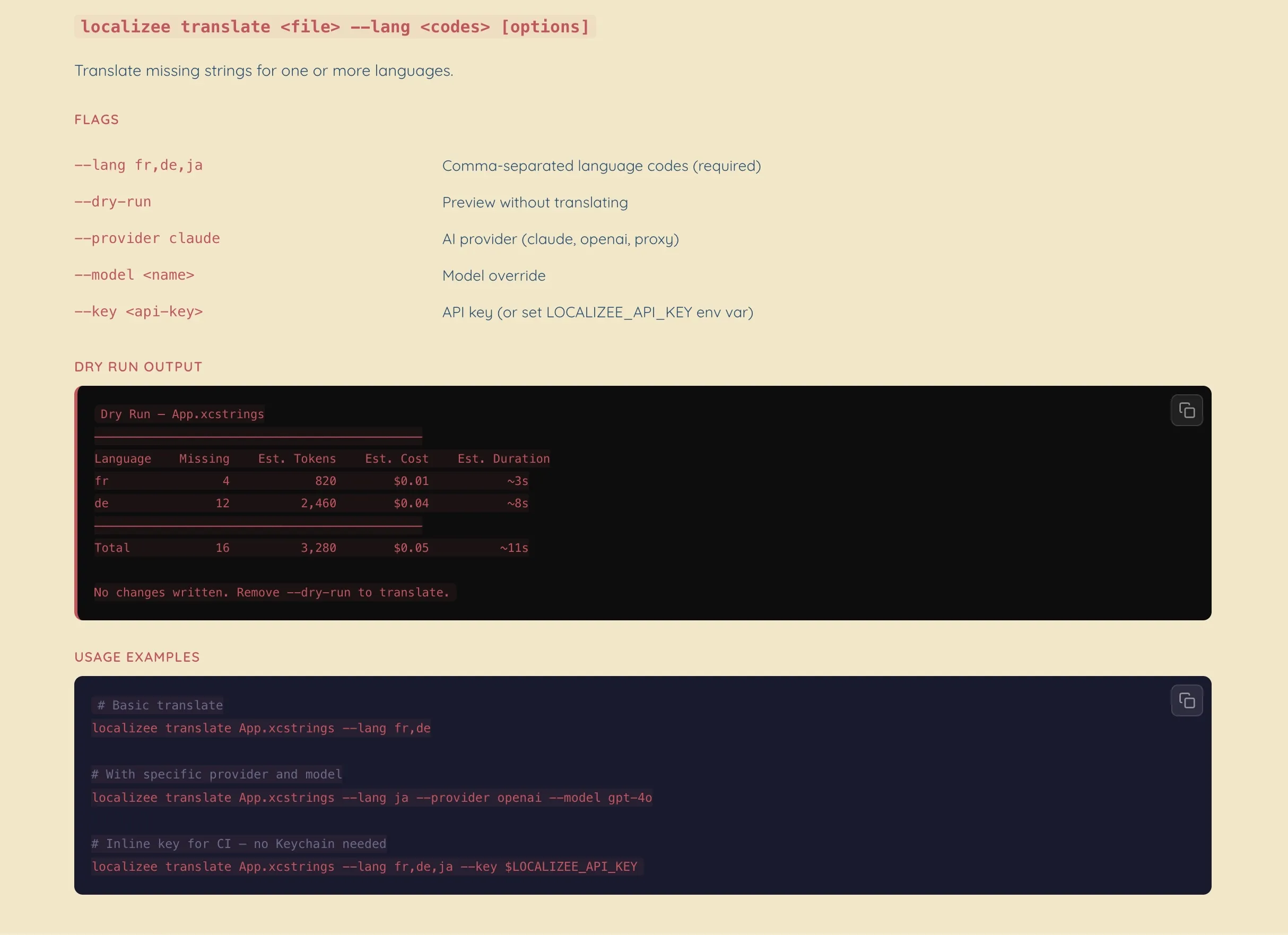 Localizee CLI running in Terminal